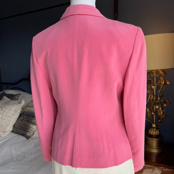 100% Silk Pink Blazer With Pearly Bling Buttons - Picture 5 of 12